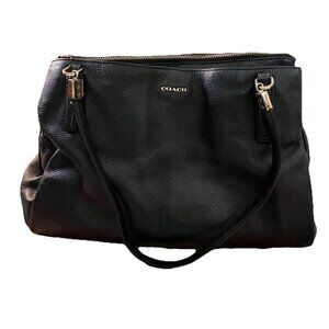 Coach Madison Cafe Carryall Womens Black Pebbled Leather Shoulder Bag Purse